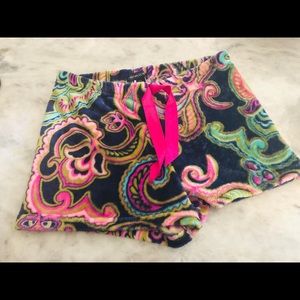 Cynthia Rowley Fleece Paisley Lounge Shorts M NWOT